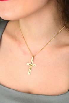 Złota zawieszka krzyż z wizerunkiem Jezusa próba 585 ZA 4898 (2).jpg